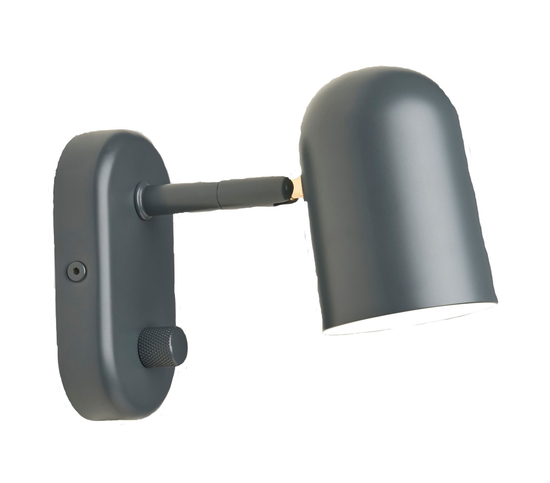 Dunkelgraue Buddy Wall Wandleuchte von Northern, moderne Innenleuchte mit Dimmer und schwenkbarem Lampenkopf.